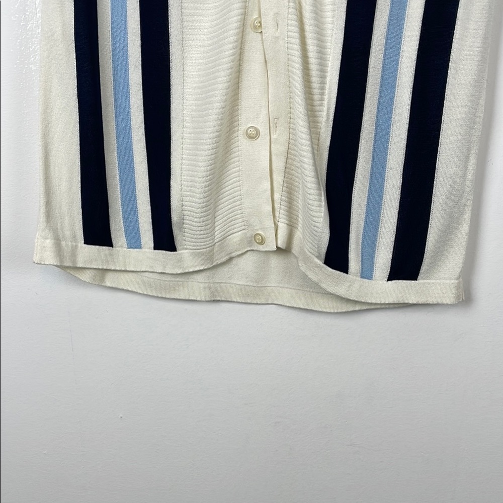 TR Tailored Recreation Old Money Men XL Preppy Striped Short Sleeve Knit Shirt - Picture 2 of 8